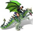 Bullyland - Figurina Luptator pe dragon verde